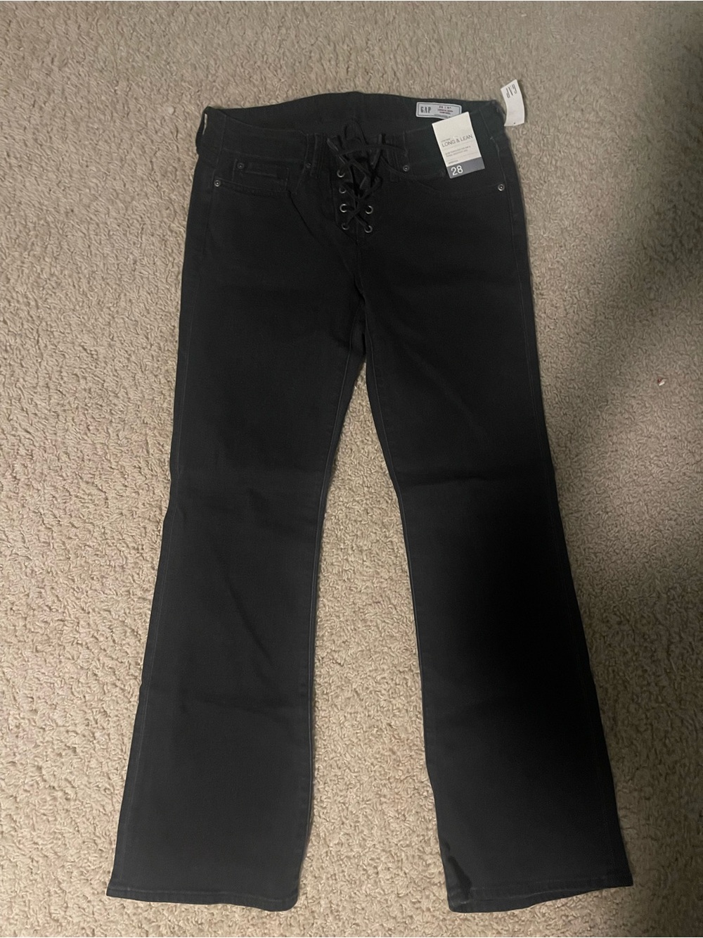 GAP Black Lace-Up Bootcut Jeans